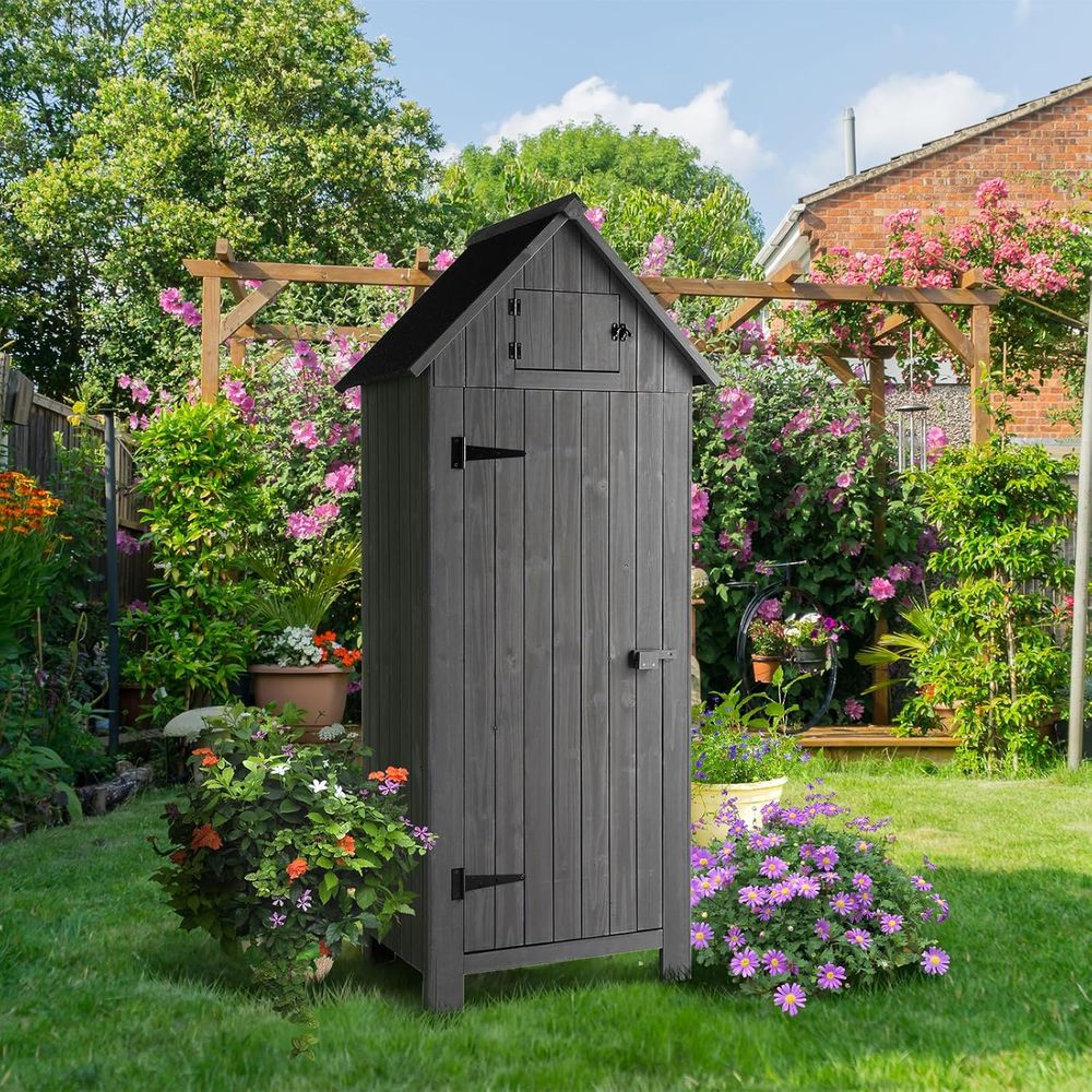 Outdoor Wooden Storage Shed, G - Gardening Tools Storage review and price