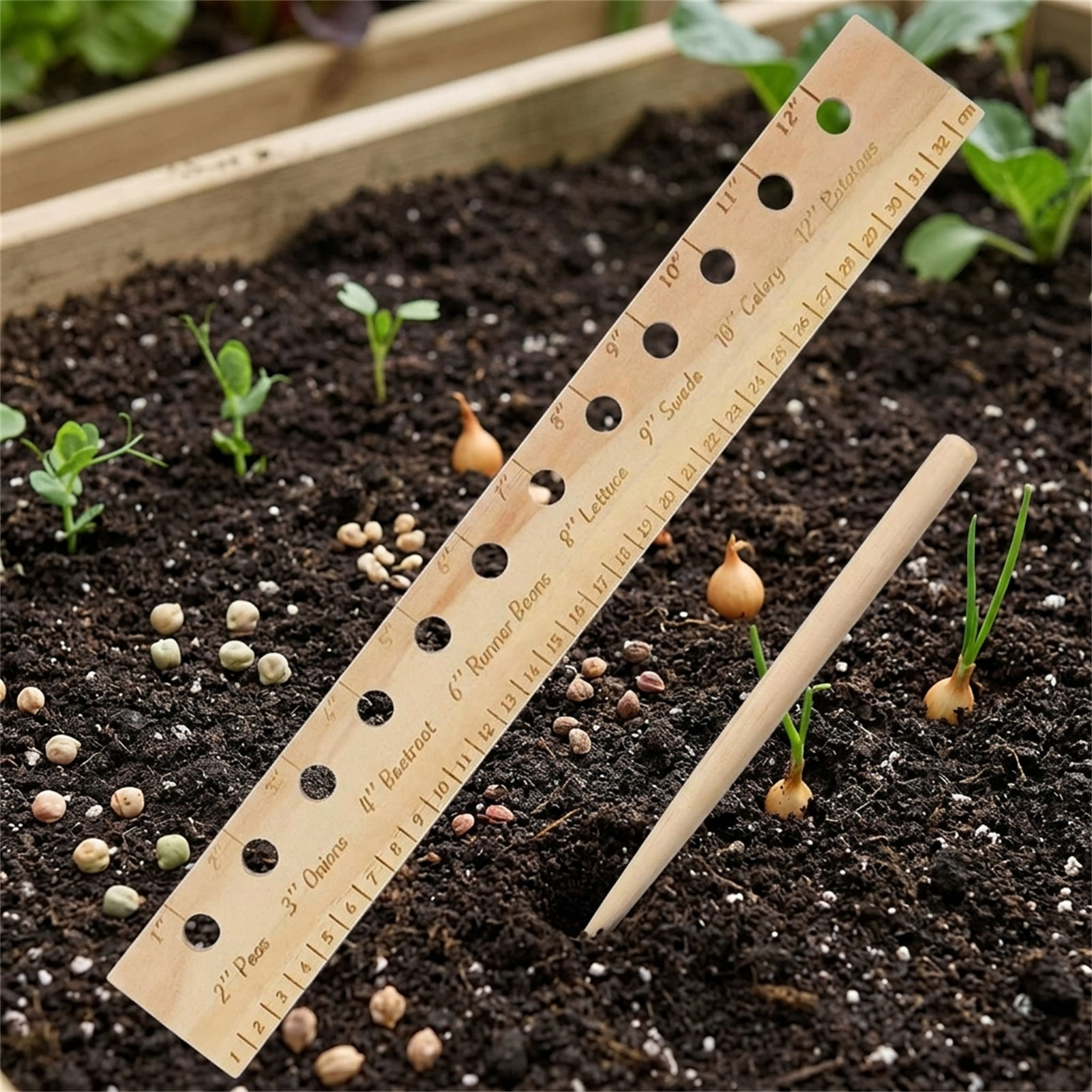 Solid Wood Planting Ruler for  - Gardening Tools For Beginners review and price