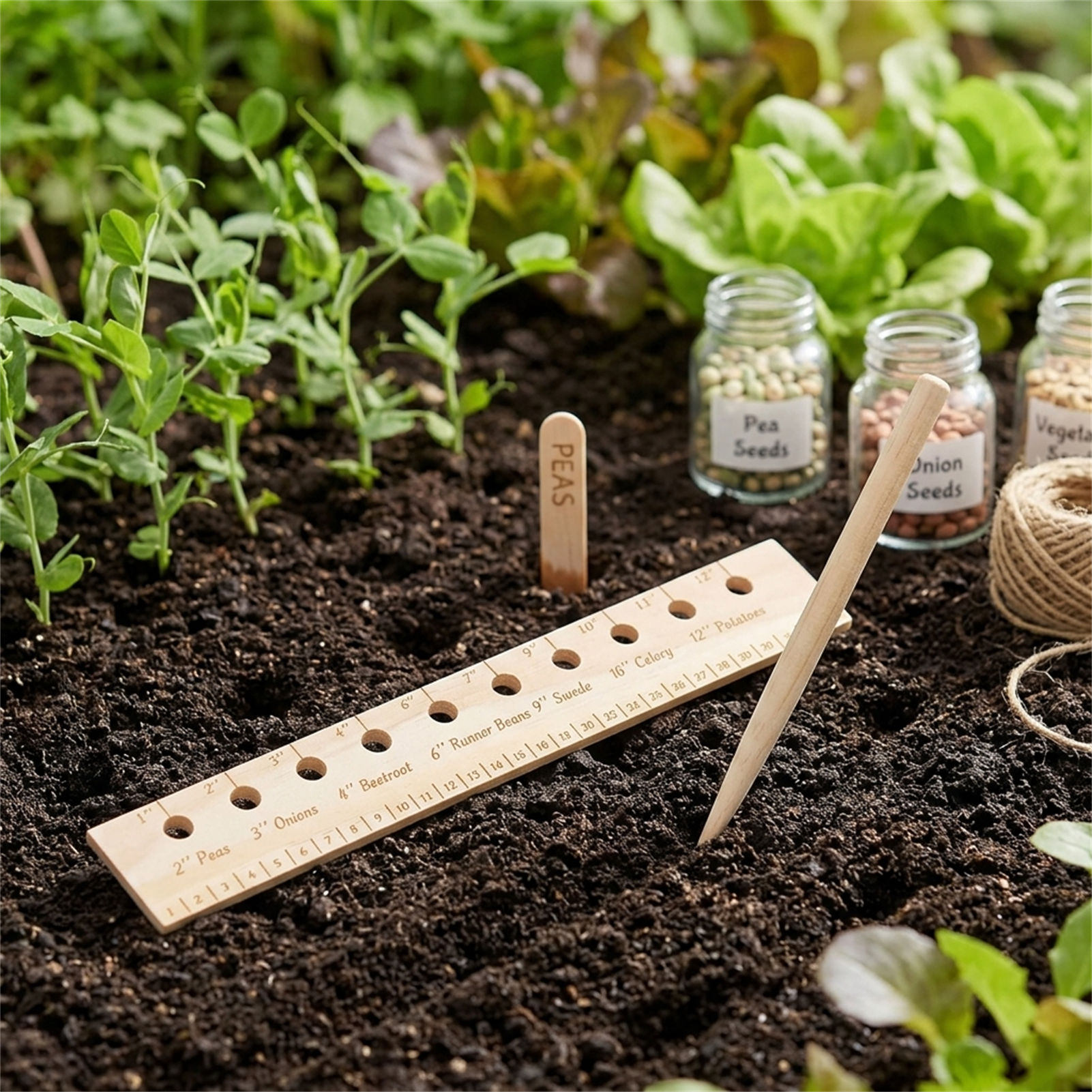 Solid Wood Planting Ruler for  - Gardening Tools For Beginners review and price