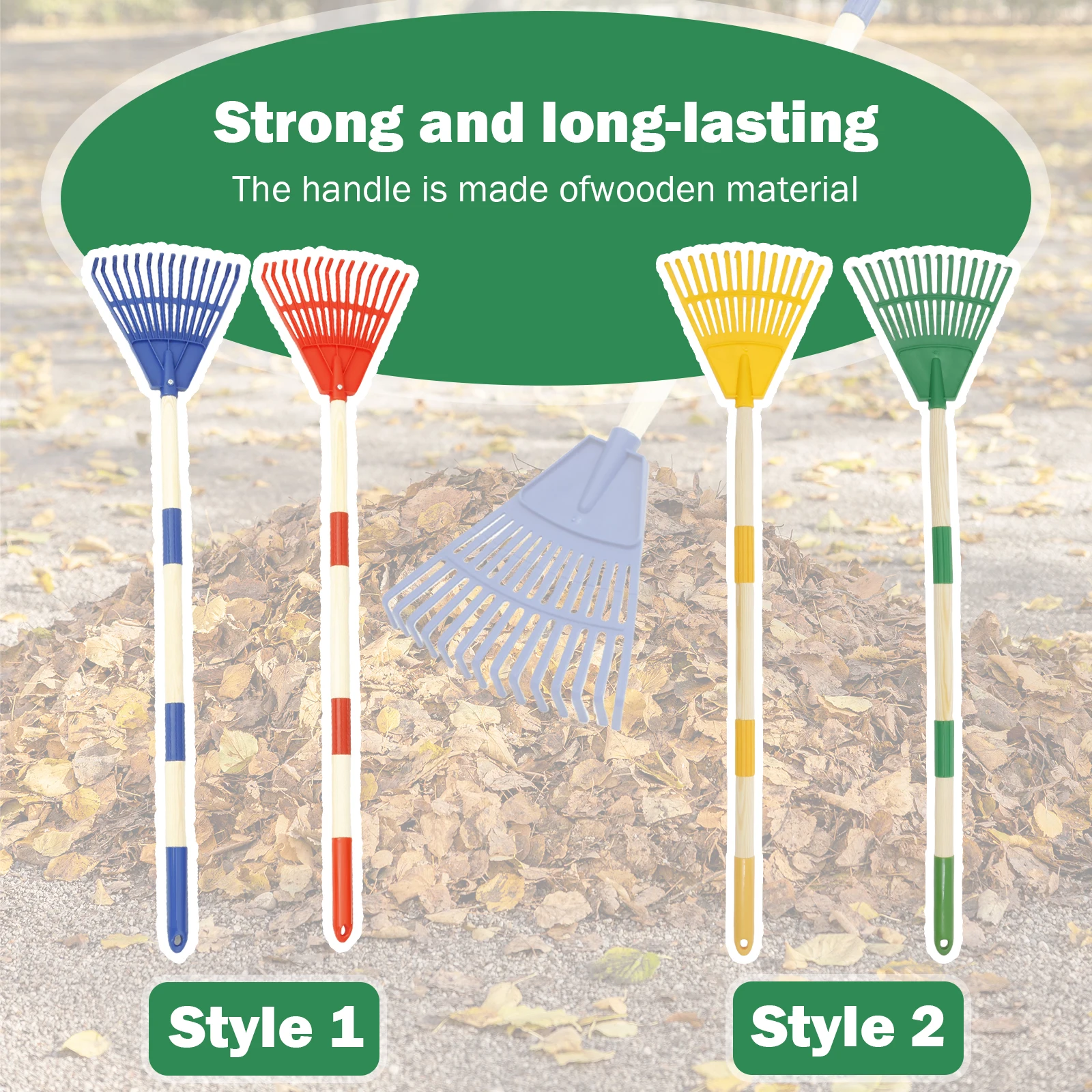 2Pcs Kids Leaf Rake Adjustable - Gardening Tools For 6 Year Old review and price