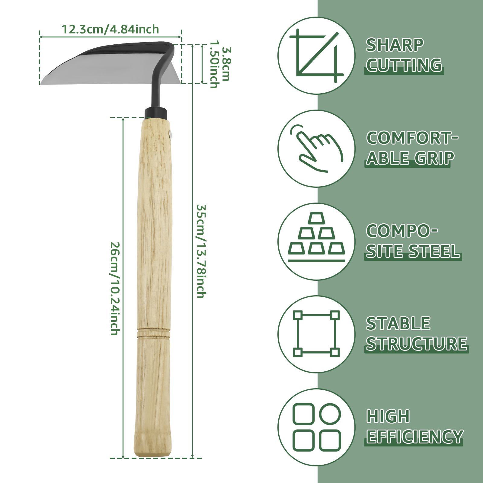 Japanese Weeding Sickle Wooden - Gardening Hand Tools Japanese review and price