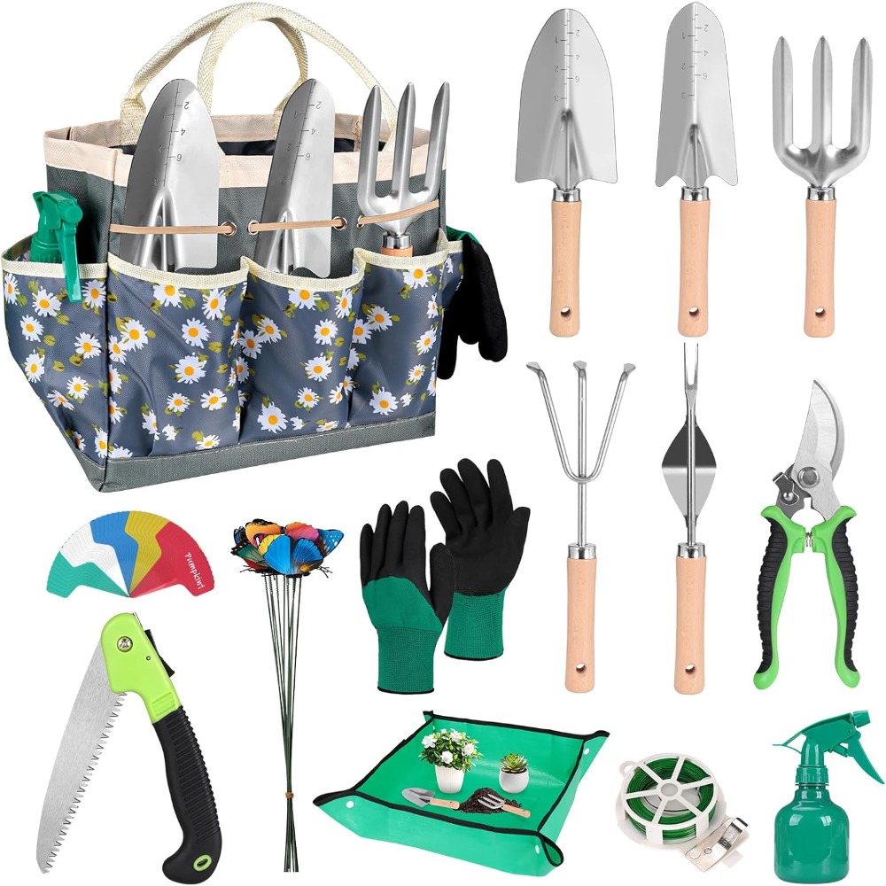 Complete 62-Piece Garden Tool  - Gardening Tools Set Gift review and price