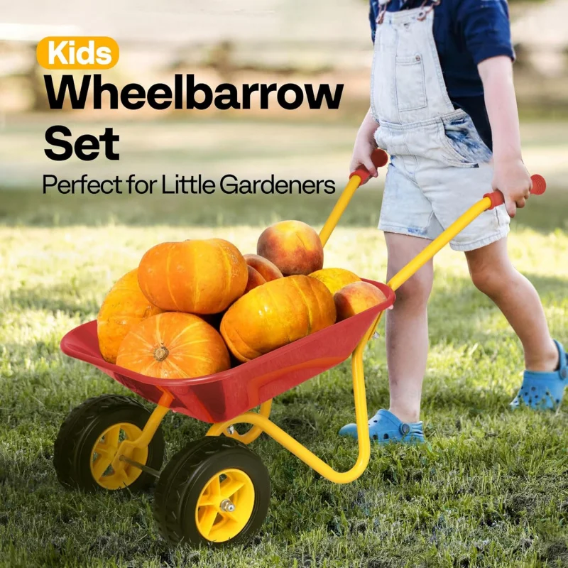 Kids Wheelbarrow Children Gard - Gardening Tools Set Gift review and price