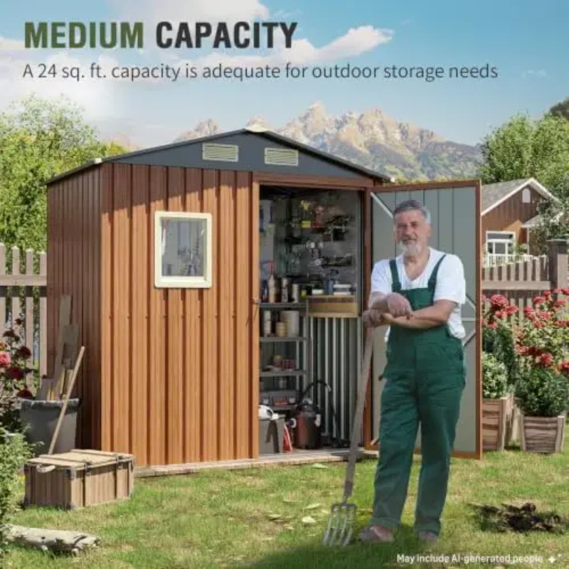 Outdoor Storage Shed 6x4 Ft, L - Gardening Tools Storage review and price