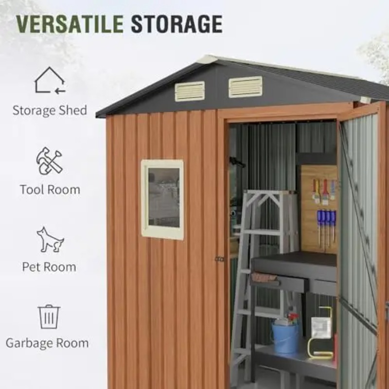 Outdoor Storage Shed 6x4 Ft, L - Gardening Tools Storage review and price